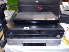 2 Panasonic VCR's and a Samsung DVD player