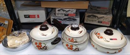 A set of vintage 'Pointer ware' saucepans (new in boxes the boxes are A/F) COLLECT ONLY