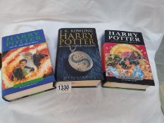 3 Harry Potter first editions including Deathly Hallows, Half Blood Prince etc