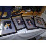 4 framed and signed pictures of Freddie Mercury.