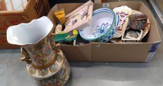 A quantity of miscellaneous items including plates & bowl etc.