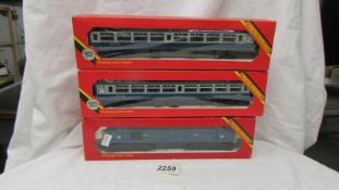 A Hornby R751 BR Loco Co-co diesel and 2 R.921 Intercity Mark 2 coaches.