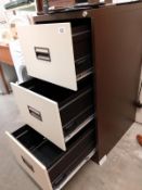A good condition unmarked 3 drawer filing cabinet