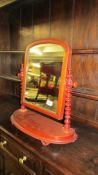 A mahogany toilet mirror, COLLECT ONLY.