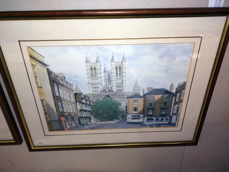 2 limited edition framed and glazed prints of Lincoln by Michael John Ewins including Castle - Image 4 of 4