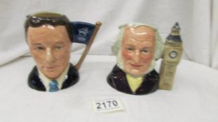 Two Royal Doulton character jugs - Double faced Sir Henry Doulton & Michael Doulton