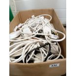 A box of electrical extension leads and wires