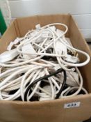 A box of electrical extension leads and wires