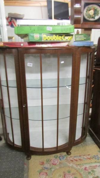 A mid 20th century glazed display cabinet. COLLECT ONLY.