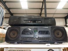 A Sony twin cassette/ radio and a Philips CD/cassette/radio.