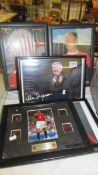 Seven framed and glazed football related photographs including Sir Alex Ferguson.