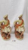 Two early Staffordshire figures (one a/f, head been glued back on).