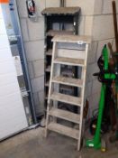2 sets of wooden step ladders