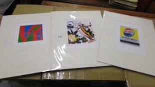 Collection of 3 x pop art prints circa 1990s published in the Netherlands