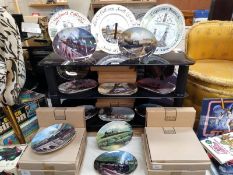 A quantity of railway themed collectors plates and 3 coal mine plates (most boxed) COLLECT ONLY