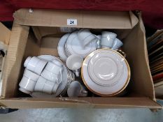 A box of good china including Crown Ming