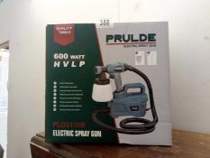 A boxed new Prulde electric spray gun.