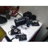 A selection of old digital cameras and radios including Kodak, Canon etc ( All untested)