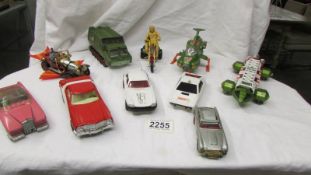 A good selection of Corgi and Dinky TV related diecast vehicles inc. James Bond, Thunderbirds etc.,