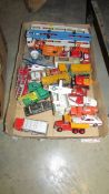 A large tray of mixed die cast including Corgi, Lesney etc.,