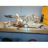 A quantity of wooden toys including planes, train & car etc. COLLECT ONLY