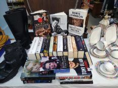 A good selection of hardback books etc including Thatcher, Kennedy, Johnson, Blair etc