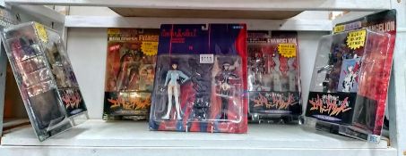 A collection of Evanglion & Ghost in the shell action figures (mint in packets)