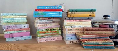 A quantity of books including Pride & Prejudice, Little Women & Robinson Crusoe