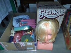 1970's toys including Boxed Girls World head, Action Man and Pippa plus some accessories