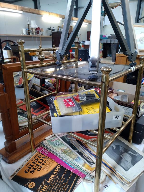 A brass glass topped telephone table - Image 2 of 2