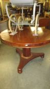 A Victorian mahogany circular tip top table, COLLECT ONLY.