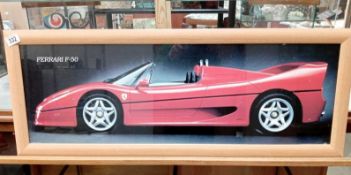 A large glazed picture of a Ferrari F50. Collect Only