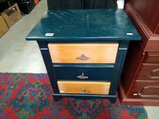 A two tone bedroom chest. 55cm x 39cm x 63cm. COLLECT ONLY.