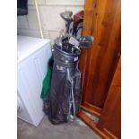 An old golf bag and set of clubs including John Letters master model