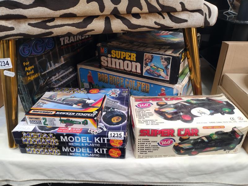 A boxed MB electronics Super Simon, Bob Hope golfer etc, all unchecked COLLECT ONLY