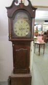 A mahogany 8 day Grandfather clock, complete but in need of attention, COLLECT ONLY.