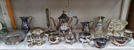 A quantity of silver plate including tea set, sifters & bowls etc. COLLECT ONLY