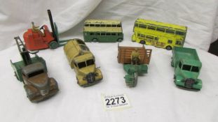 Dinky commercial vehicles including Bedford refuse wagon, buses etc.,