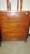 A Mahogany two over three chest of drawers, COLLECT ONLY.