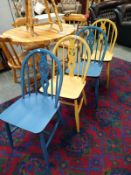 4 painted kitchen chairs
