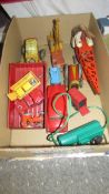 A Mettoy tinplate clockwork tractor & trailer, Dinky, Corgi, Lonestar etc.,