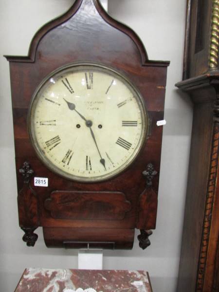 A mahogany wall clock, A/F COLLECT ONLY.