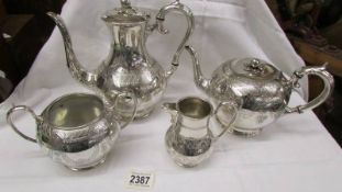 A good quality four piece silver plate tea set.