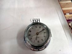 A chrome plated 'Marpro' yacht/boat clock. works but unable to set alarm, back diameter 8.75 cm,
