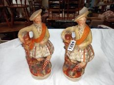 2 Victorian Staffordshire figures, 1 A/F