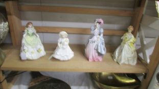 Four Royal Worcester figurines - Sweet Primrose, Katie, Masquerade and First Dance.