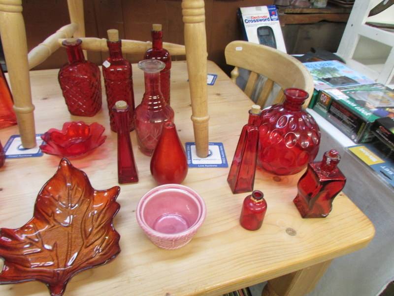 A large lot of red glass ware. COLLECT ONLY. - Image 5 of 7