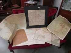 A quantity of old railway maps.