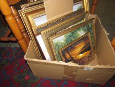 A box of framed watercolours and prints, COLLECT ONLY.