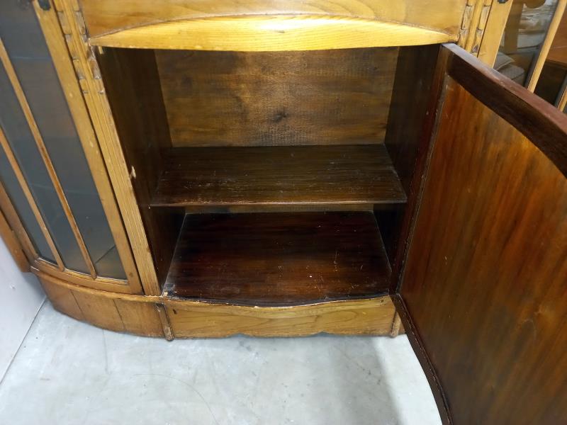 A 1930's centre bureau bookcase display cabinet 123cm x 33cm x 122cm high COLLECT ONLY - Image 3 of 3